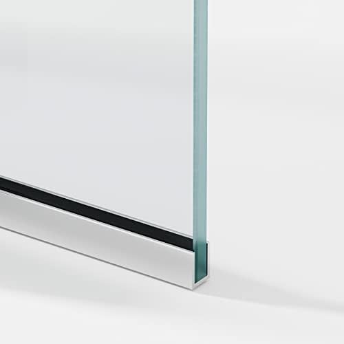 Royalty Fixed Shower Screen - 24" x 76" Frameless 3/8" Clear Tempered Glass Panel with Hardware - Easy Clean Smart Guard Coating - Minimalist Modern Design for Bathroom - Chrome