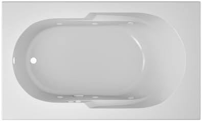 Jacuzzi SIGNATURE Acrylic Drop-In Bathtub, Jet Massage Tub, Slip Resistant, Left Drain Placement, 60" (L) x 36" (W), Rectangle, White