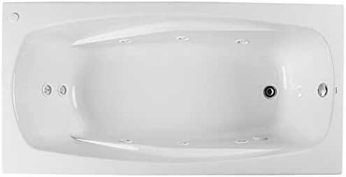 PROFLO PFWPLUSA7242 Lansford 72" x 42" Whirlpool Bathtub with 8 Hydro Jets and EasyCare Acrylic - Drop In or Alcove Installation - White