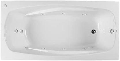 PROFLO PFWPLUSA7242 Lansford 72" x 42" Whirlpool Bathtub with 8 Hydro Jets and EasyCare Acrylic - Drop In or Alcove Installation - White