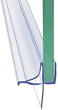 Frameless Shower Door Bottom Seal Shower Sweep with Drip Rail for 3/8" Glass,36" Long, Vinyl, Clear