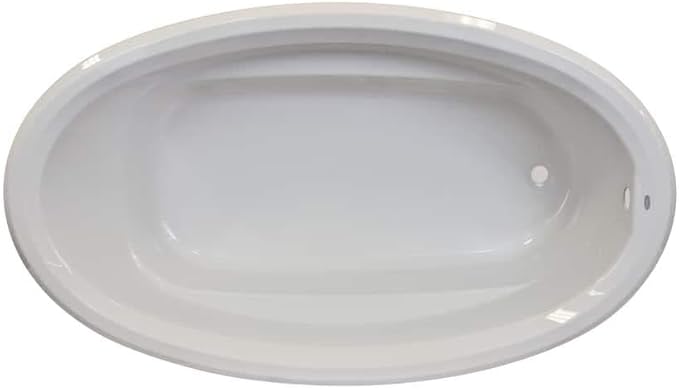 Jacuzzi SIGNATURE Acrylic Drop-In Bathtub, Soaking Sanctuary, Slip Resistant, Universal Drain Placement, 72" (L) x 42" (W), Oval, White