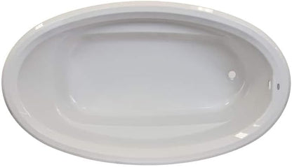 Jacuzzi SIGNATURE Acrylic Drop-In Bathtub, Soaking Sanctuary, Slip Resistant, Universal Drain Placement, 72" (L) x 42" (W), Oval, White