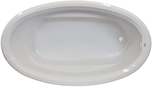 Jacuzzi SIGNATURE Acrylic Drop-In Bathtub, Soaking Sanctuary, Slip Resistant, Universal Drain Placement, 72" (L) x 42" (W), Oval, White