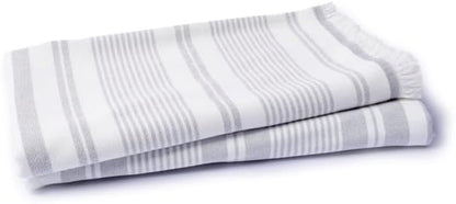 Maisonette Turkish Beach & Bath Towels - 2 Pack (36"x71"), Quick-Dry Cotton Peshtemal for Bath, Beach, Travel, Absorbent, Lightweight, Bathroom, Hammam, and Spa Towels with Eyelash Fringe, Dark Grey