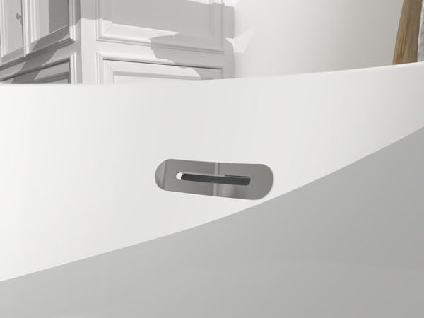67 Inch Acrylic Freestanding Bathtub, Bathtub with Matte Drain and Overflow, Modern Square Tub with Deep Ergonomic Design and Double-Walled Insulation, Double-Walled Insulation, cUPC Certified