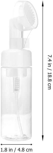 1Pc Transparent 200ml Empty Plastic Foam Dispenser Bottle Refillable Foaming Bottles Soap Dispenser Pump Bottles with Gel Head Wash Brush for Cleaning Travel,Pump Dispensers,Refillable Containers