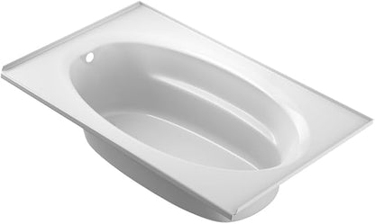 Jacuzzi SIGNATURE Acrylic Drop-In Bathtub, Soaking Sanctuary, Slip Resistant, Left Drain Placement, 72" (L) x 42" (W), Oval In Rectangle, 3-Tile Flange, White
