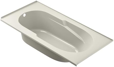 Jacuzzi SIGNATURE Acrylic Drop-In Bathtub, Soaking Sanctuary, Slip Resistant, Left Drain Placement, 72" (L) x 36" (W), Rectangle, 3-Tile Flange, Oyster