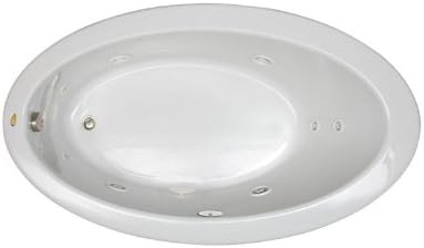 Jacuzzi SIGNATURE Acrylic Drop-In Bathtub, Heated Jet Massage Tub, Slip Resistant, Right Drain Placement, 66" (L) x 38" (W), Oval, Oyster