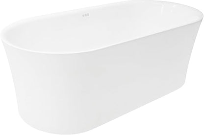 ANZZI 67" Freestanding Air Jetted Whirlpool Bathtub - White Acrylic Soaking Tub with LED Lights & Touch Controls | FT-AZ067