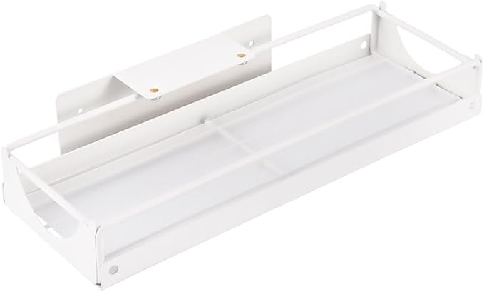 Under Sink Organizer Sliding Storage Rack for Kitchen & Bathroom, Space-Saving Pull-Out Storage for Bottles, Spices, Cleaning Supplies Adjustable Under Cabinet Organizer Durable Metal Shelf, White