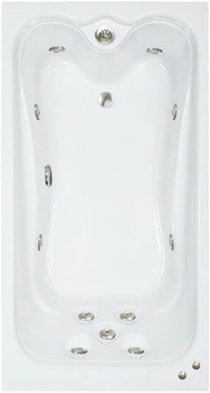 60 in. x 36 in. Elite Series Acrylic Rectangular Drop-In Whirlpool Bathtub with Reversible Drain in Biscuit