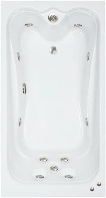 60 in. x 36 in. Elite Series Acrylic Rectangular Drop-In Whirlpool Bathtub with Reversible Drain in Bone