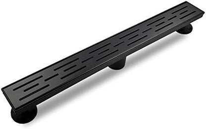 Neodrain 24 in Rectangular Linear Shower Drain with Brickwork Pattern Grate, 304 Stainless Steel Bathroom Floor Drain,Shower Floor Drain Includes Adjustable Leveling Feet, Hair Strainer,Black