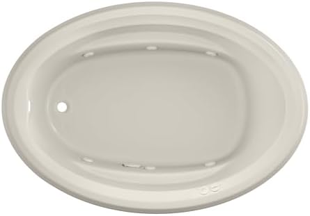 Jacuzzi SIGNATURE Acrylic Drop-In Bathtub, Heated Jet Massage Tub, Slip Resistant, Left Drain Placement, 59" (L) x 41" (W), Oval, Oyster