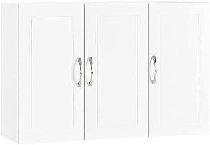 Haotian Wall Cabinet for Laundry Room, Wall Storage Medicine Cabinet for Bathroom Kitchen Garage, Linen Tower Bath Cabinet with Shelf, White FRG231-L-W