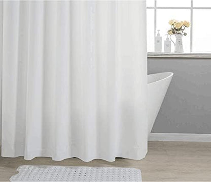Clawfoot Tub Shower Curtain 180x70 Inch White Liner All Warp Around Extra Wide 36 Metal Hooks with Magnets Vinyl Bath for Bathroom PEVA Waterproof Pure