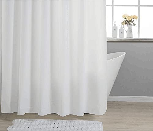 Clawfoot Tub Shower Curtain 180x60 Inch White Liner All Warp Around Extra Wide 36 Metal Hooks Vinyl Bath Curtain for Clawfoot Stand Up Tub Bathroom PEVA Waterproof Liner