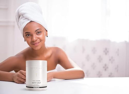 Collagen Bath Salt Soak Moisturize Soften Skin Magnesium Coconut Oatmeal Honey Epsom Salt Luxury Spa Destress Relaxation Gifts for Women and Men