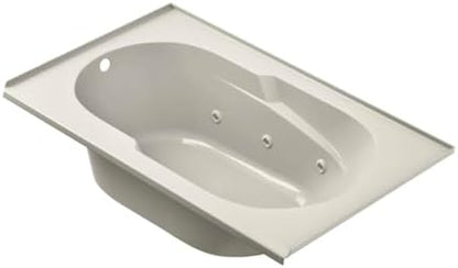 Jacuzzi SIGNATURE Acrylic Drop-In Bathtub, Jet Massage Tub, Slip Resistant, Left Drain Placement, 60" (L) x 36" (W), Rectangle, 3-Tile Flange, Oyster