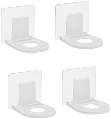 4 Pack Shower Gel Bottle Rack Hook Self Adhesive Wall Mounted No Drilling Shampoo Dispenser Bottle Holder Hook Hand Soap Dispenser Holder Liquid Soap Shower Holder for Wall Kitchen Bathroom