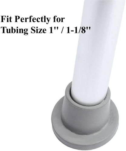 Shower Chair Tips Replacement Heavy Duty 4 Pack, Gray, 1 1/8’’ Rubber Tips for Bath Chair, Shower Stool and Tub Transfer Bench, Non Slip Leg Tips Rubber Feet
