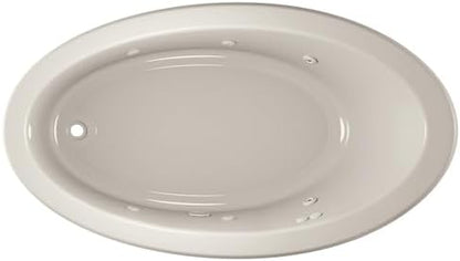 Jacuzzi SIGNATURE Acrylic Drop-In Bathtub, Heated Jet Massage Tub, Slip Resistant, Left Drain Placement, 66" (L) x 38" (W), Oval, Oyster
