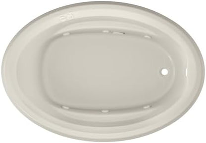 Jacuzzi SIGNATURE Acrylic Drop-In Bathtub, Jet Massage Tub, Slip Resistant, Right Drain Placement, 59" (L) x 41" (W), Oval, Oyster