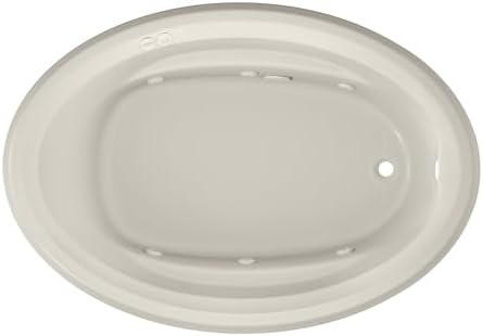 Jacuzzi SIGNATURE Acrylic Drop-In Bathtub, Jet Massage Tub, Slip Resistant, Right Drain Placement, 59" (L) x 41" (W), Oval, Oyster