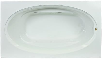 Jacuzzi SIGNATURE Acrylic Drop-In Bathtub, Heated Jet Massage Tub, Slip Resistant, Right Drain Placement, 72" (L) x 42" (W), Oval In Rectangle, White