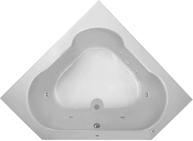 PROFLO PFWPLUSA6060L Grass Valley 60" x 60" Whirlpool Bathtub with 8 Hydro Jets and EasyCare Acrylic - Drop In or Corner Alcove Installation (Left Hand Pump) - White