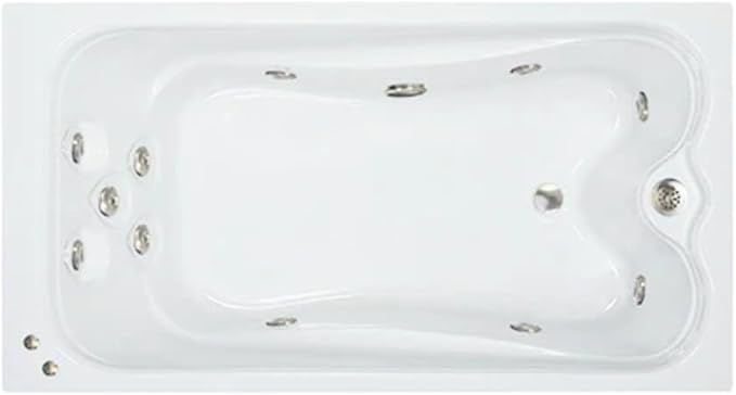 60 in. x 36 in. Elite Series Acrylic Rectangular Drop-In Whirlpool Bathtub with Reversible Drain in Biscuit