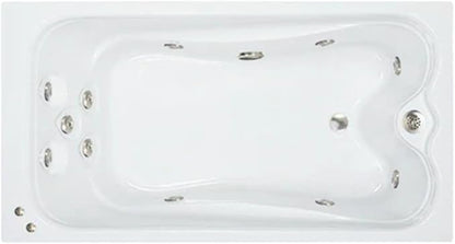 60 in. x 36 in. Elite Series Acrylic Rectangular Drop-In Whirlpool Bathtub with Reversible Drain in Biscuit