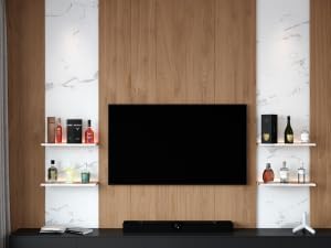 RWA Straight Edge Floating Shelf – Unique Wood Floating Shelf for Wall Decor, Living Room, Bedroom, or Bathroom – Sleek Decorative Wall Shelves for Home & Office (Straight/Black, Large - 24x7)