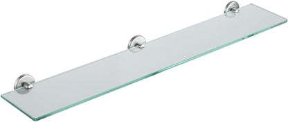 JQK Bathroom Glass Shelf, Tempered Glass Shower Storage 30 by 5 inches, 304 Stainless Steel Brushed Finish Wall Mount, TGS101L30-BN