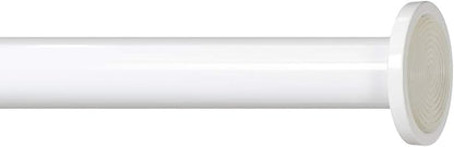 Ivilon Tension Curtain Rod - Spring Tension Rod for Windows or Shower, 36 to 54 Inch. White