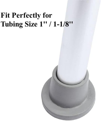 Shower Chair Tips Replacement Heavy Duty 4 Pack, Gray, Inner ID 1'' Rubber Tips for Bath Chair, Shower Stool and Tub Transfer Bench, Non Slip Leg Tips Rubber Feet (1'' (4 Pack))