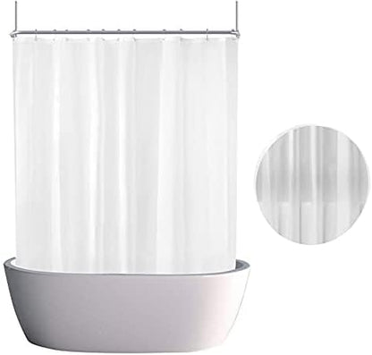 Clawfoot Tub Shower Curtain Warp Around 180x70 Inches Clear Shower Curtain Plastic Liner Round for Bathroom Extra Wide with 36 Metal Hooks PEVA Waterproof White Translucent