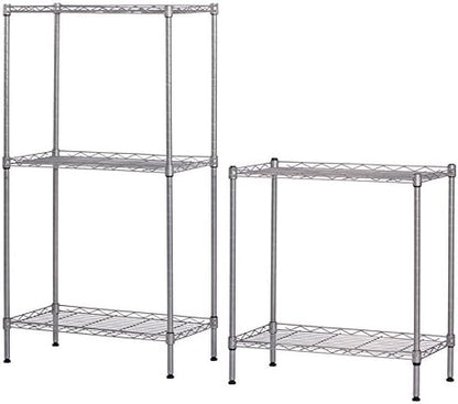 5 Tier Storage Racks Shelving, Heavy Steel Pantry Shelves, Adjustable Wire Shelving Rack, Suitable for Garage, Kitchens, Offices, 21" W x 11.4" D x 59" H, Silver