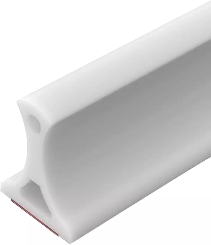 Flexible Rubber Shower Water Stopper Strip, 2m Length Bathroom Floor Dam Barrier with Strong for Wet and Dry Separation, Fits Shower Trays, Bathtub Edges, Kitchen Sinks and Toilet Areas