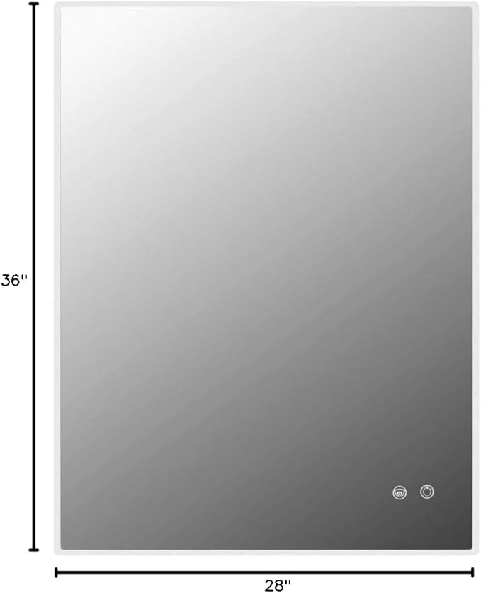 TETOTE 28 x 36 Inch LED Backlit Mirror Bathroom with Light,Anti-Fog,Dimmable,Lighted Mirror(Horizontal/Vertical) Wall Mounted Vanity Mirror
