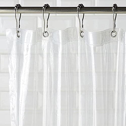 Clawfoot Tub Shower Curtain 180x70 Inch Clear Liner All Warp Around Extra Wide 36 Metal Hooks Heavy Duty Vinyl Bath Curtain for Clawfoot Stand Up Tub Bathroom PEVA Waterproof Magnet