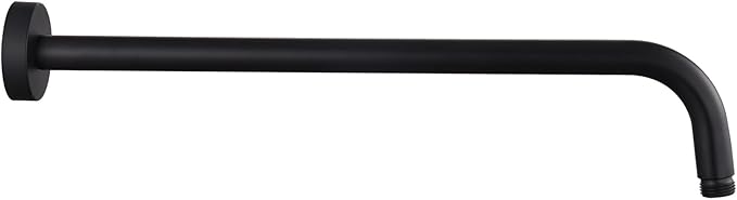 12 Inch Shower Arm with Flange,Stainless Steel 90 Degree Rain Shower Head Extension Arm,Wall-Mounted Shower Head Arm for Fixed Shower Head,Matte Black