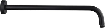 12 Inch Shower Arm with Flange,Stainless Steel 90 Degree Rain Shower Head Extension Arm,Wall-Mounted Shower Head Arm for Fixed Shower Head,Matte Black