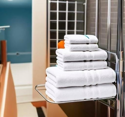 Veteran Textile LLC - 6 Pieces- Turkish Cotton - Luxury Towel Set for Bathroom & Kitchen, 2 Bath Towels, 2 Hand Towels & 2 WashCloths *Valued $79.99* (White)