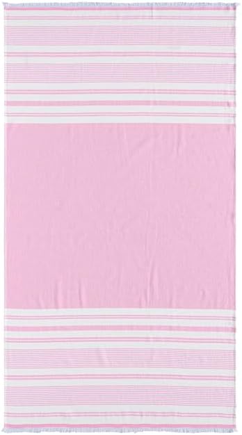 Maisonette Turkish Bath & Beach Towels - 2 Pack (36"x71"), Quick-Dry Cotton Peshtemal for Bath, Beach, Travel, Absorbent, Lightweight, Bathroom, Hammam, and Spa Towels with Eyelash Fringe, Pink