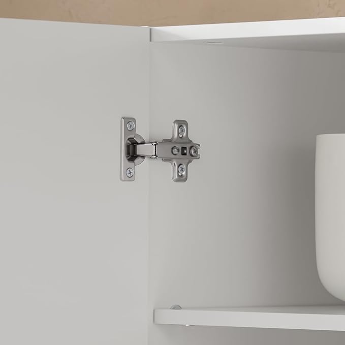 Haotian Wall Cabinet for Laundry Room, Wall Storage Medicine Cabinet for Bathroom Kitchen Garage, Linen Tower Bath Cabinet with Shelf, White FRG231-L-W