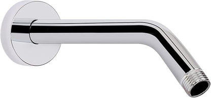 HarJue Shower Arm with Flange and Teflon Tape, Wall Mounted Shower Pipe 304 Stainless Steel Extension Arm for Fixed Shower Head & Handheld (8 Inch, Chrome)