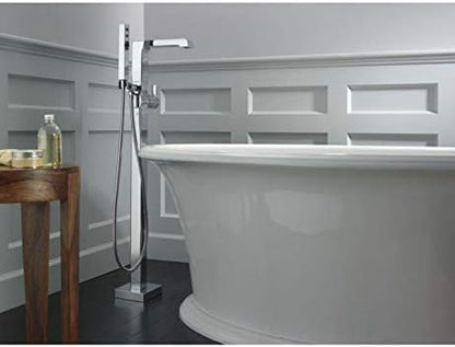 Delta Ara Freestanding Tub Faucet with Hand Held Shower, Brushed Nickel Floor Mount Tub Filler, Stainless T4767-SSFL (Valve Not Included)